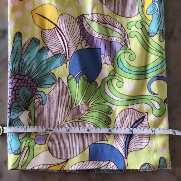 J. MCLAUGHLIN Yellow Turquoise Floral Capris Vintage 6 - Picture 13 of 15